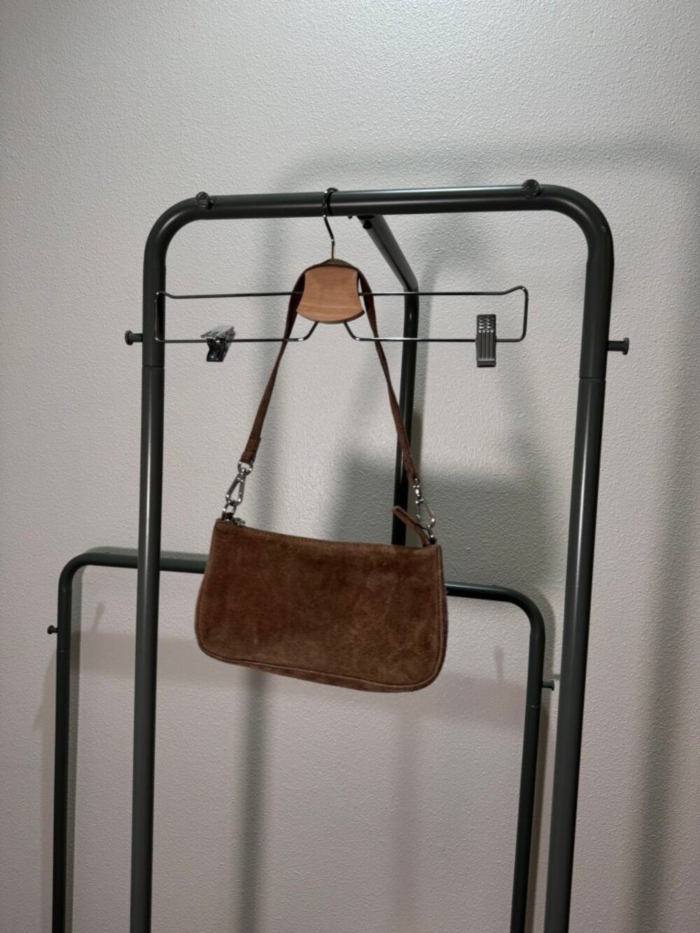 Brandy Melville Brown Suede Baguette Bag